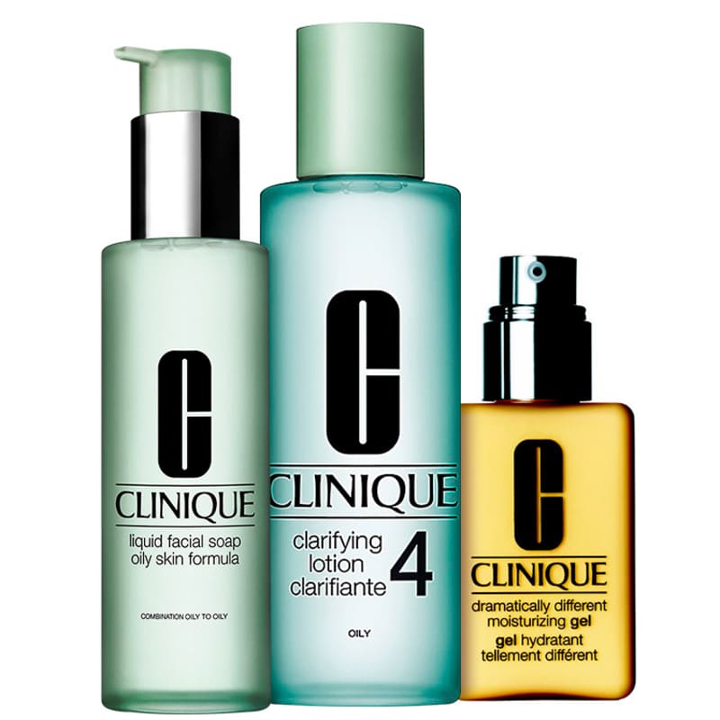 Kit Clinique Sistema 3 Passos Pele 4 Extra (3 produtos)