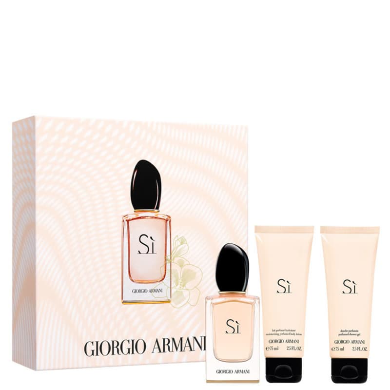 Conjunto Sì Giorgio Armani Trio Feminino - Eau de Parfum 30ml + Gel de Banho 75ml + Loção Corporal 75ml