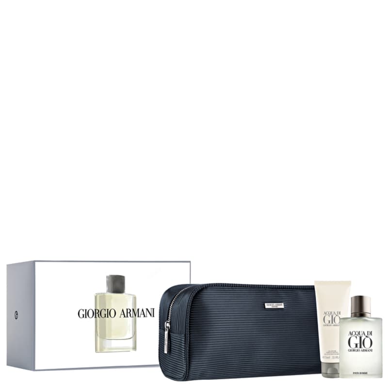 Conjunto Acqua di Giò Giorgio Armani Masculino - Eau de Toilette 100ml + Gel de Banho 75ml + Nécessaire