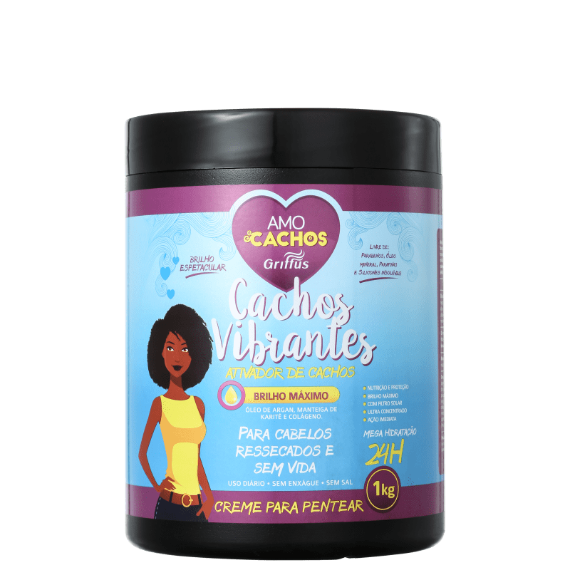Griffus Amo Cachos Vibrantes - Ativador de Cachos 1000g