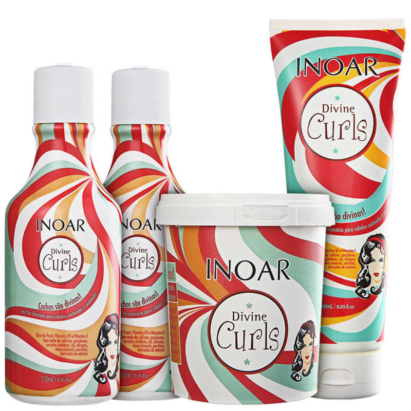 Kit Divine Curls (Shampoo, Condicionador, Máscara e Gel)