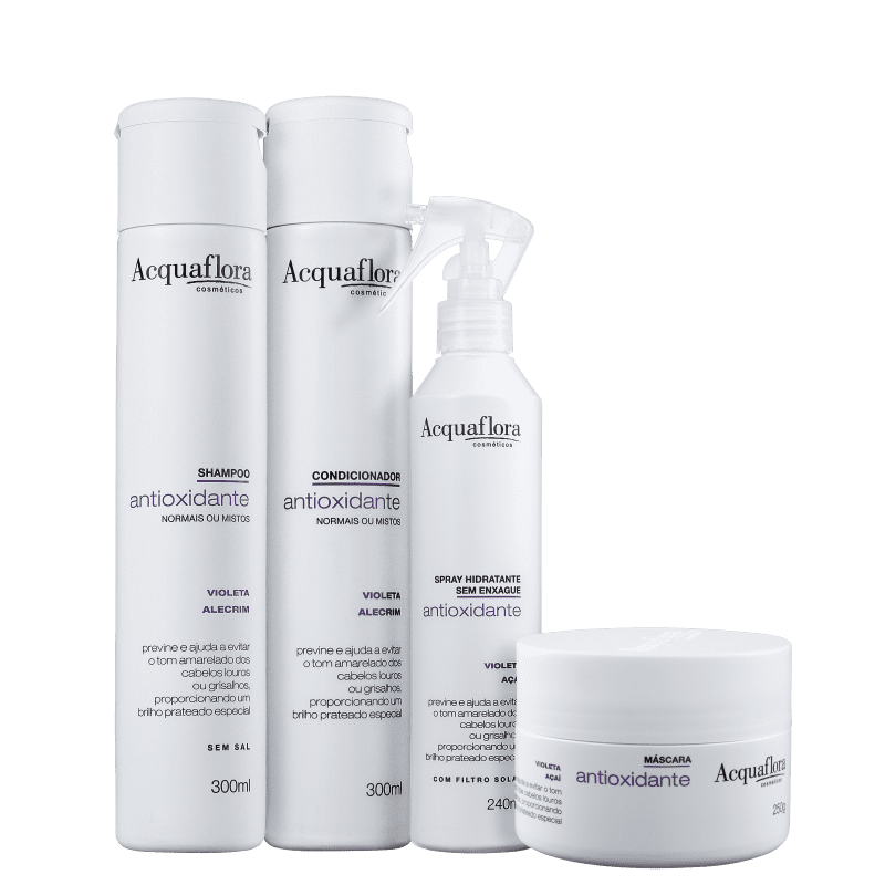 Kit Acquaflora Antioxidante Normais ou Mistos Completo (4 Produtos)
