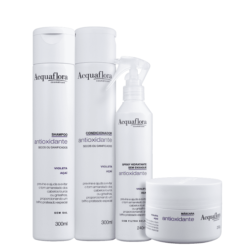 Kit Acquaflora Antioxidante Secos ou Danificados Completo (4 Produtos)