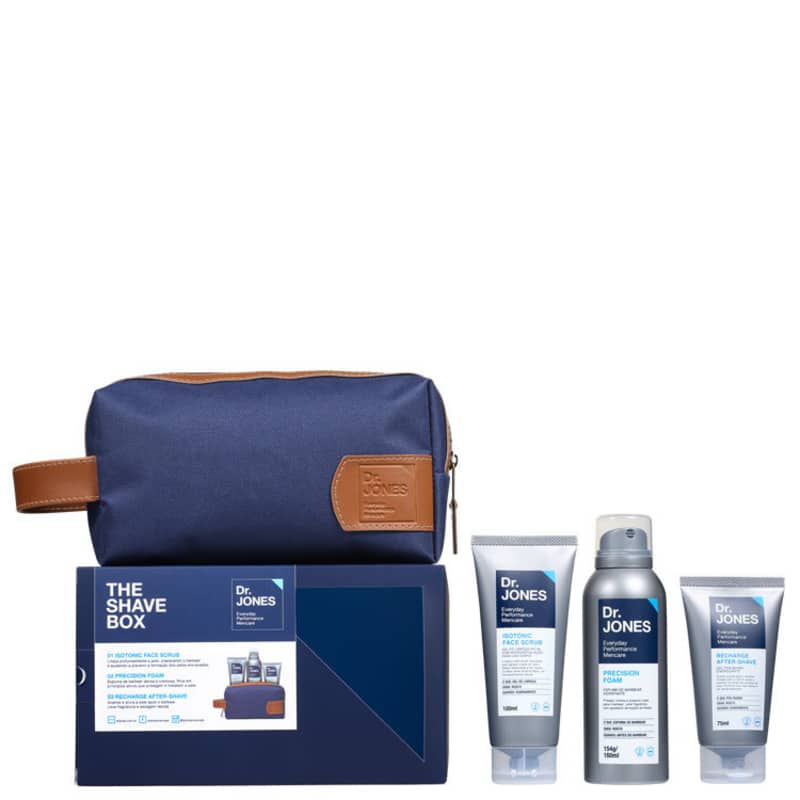 Kit Barba Dr. Jones The Shave Box (3 produtos + Nécessaire)