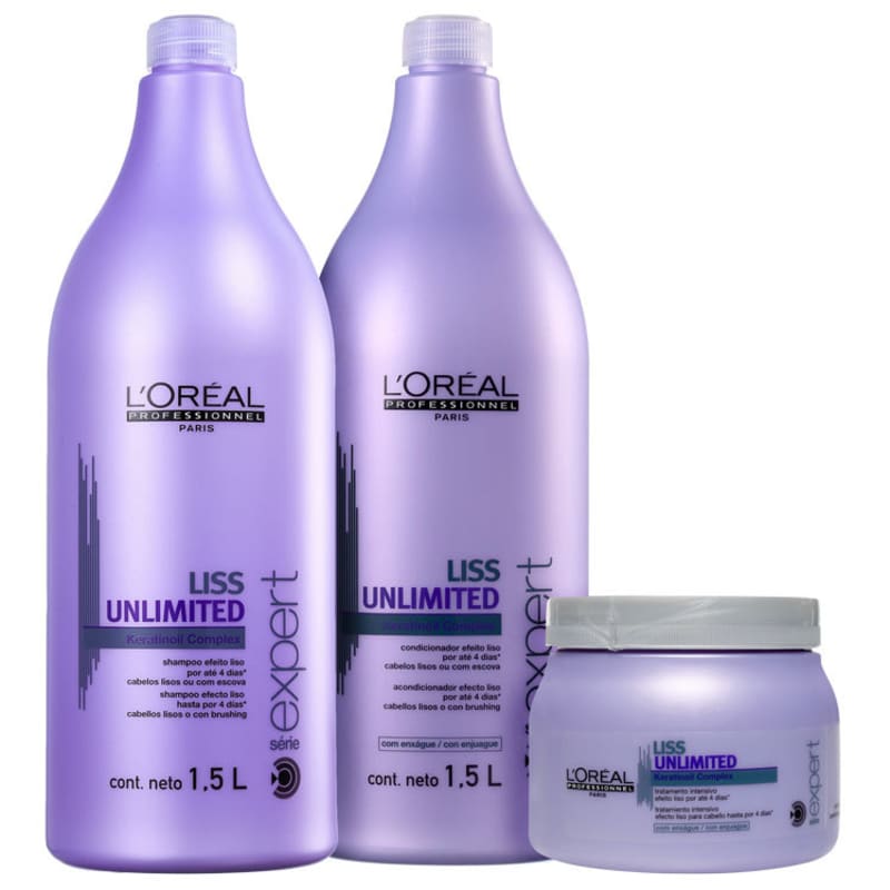Kit L'Oréal Professionnel Expert Liss Unlimited Salon Treatment (3 Produtos)