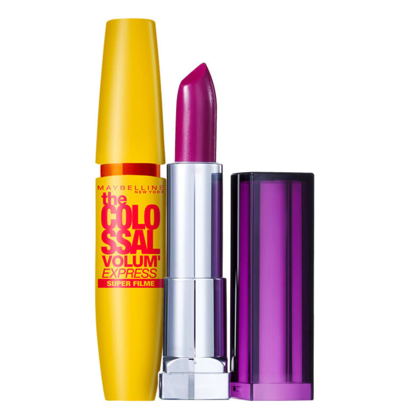 Kit Maybelline The Colossal Lips and Eyes Roxo Provocante (2 produtos)
