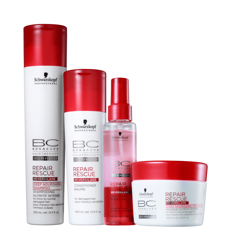 Kit Schwarzkopf Professional BC Bonacure Repair Rescue Reversilane Tratamento Completo (4 Produtos)