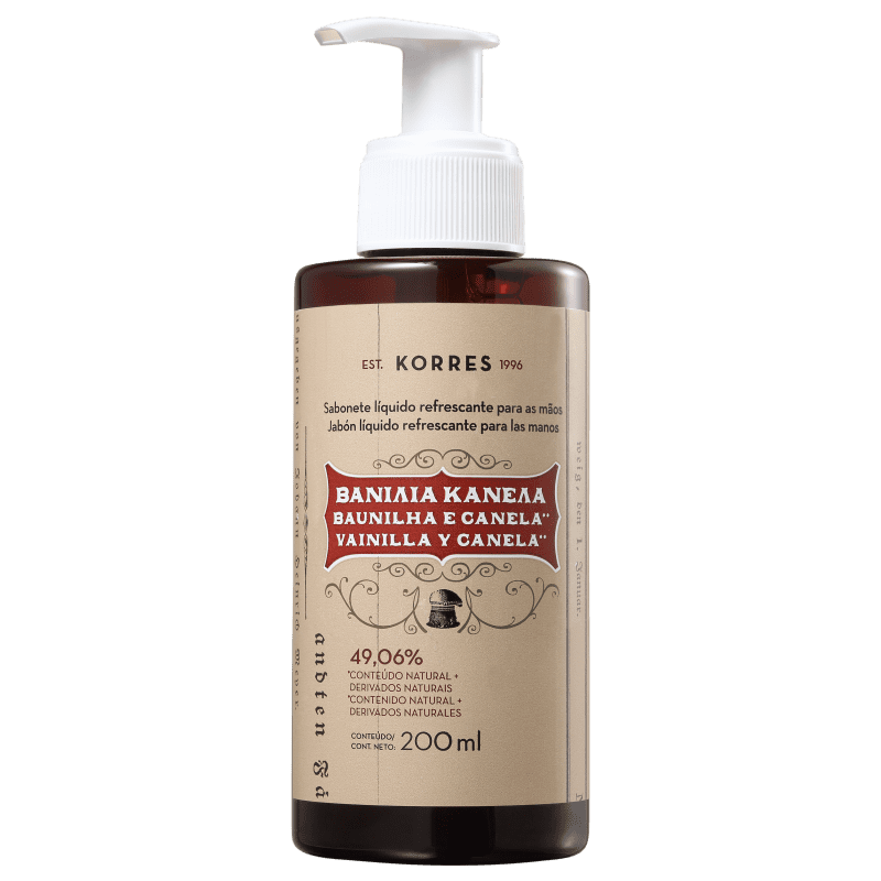 Korres Baunilha e Canela - Sabonete Líquido para as Mãos 200ml