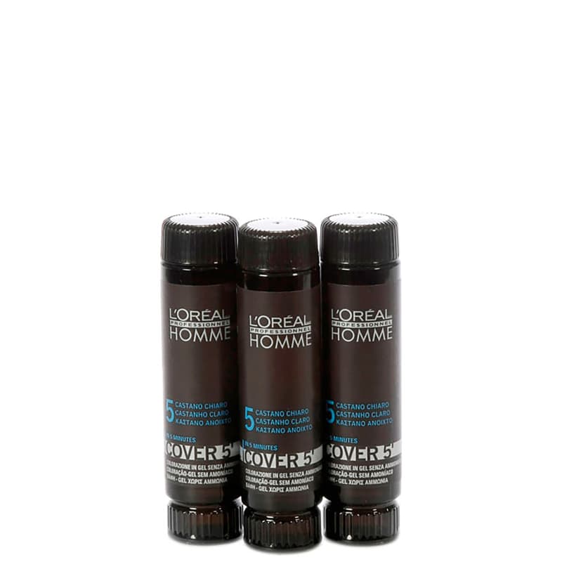 L'Oréal Professionnel Homme Cover 5 Castanho Claro 5 - Coloração 3x50ml