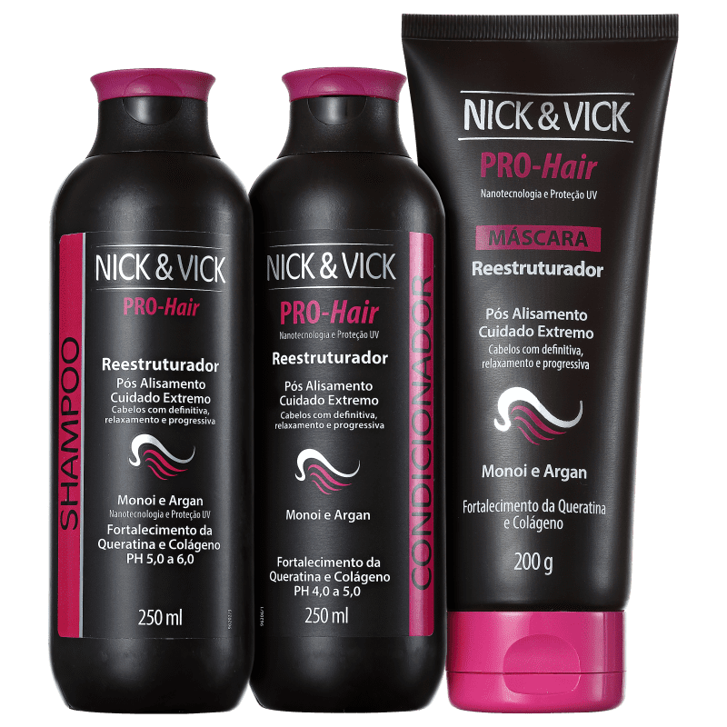 Kit Nick & Vick PRO-Hair Reestruturador Fim dos Danos (3 Produtos)