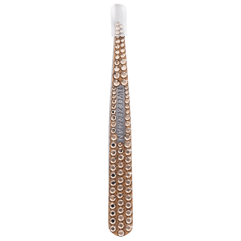 Tweezerman Slant Swarovski - Pinça Dourada