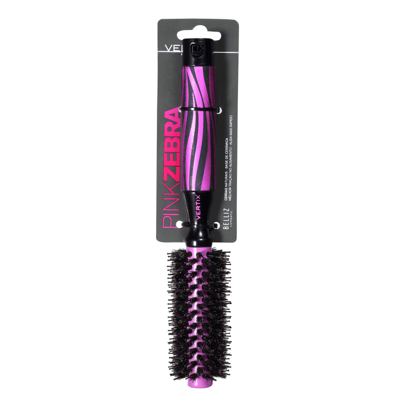 Vertix Pink Zebra Ceramic Ventilada - Escova Térmica 19mm