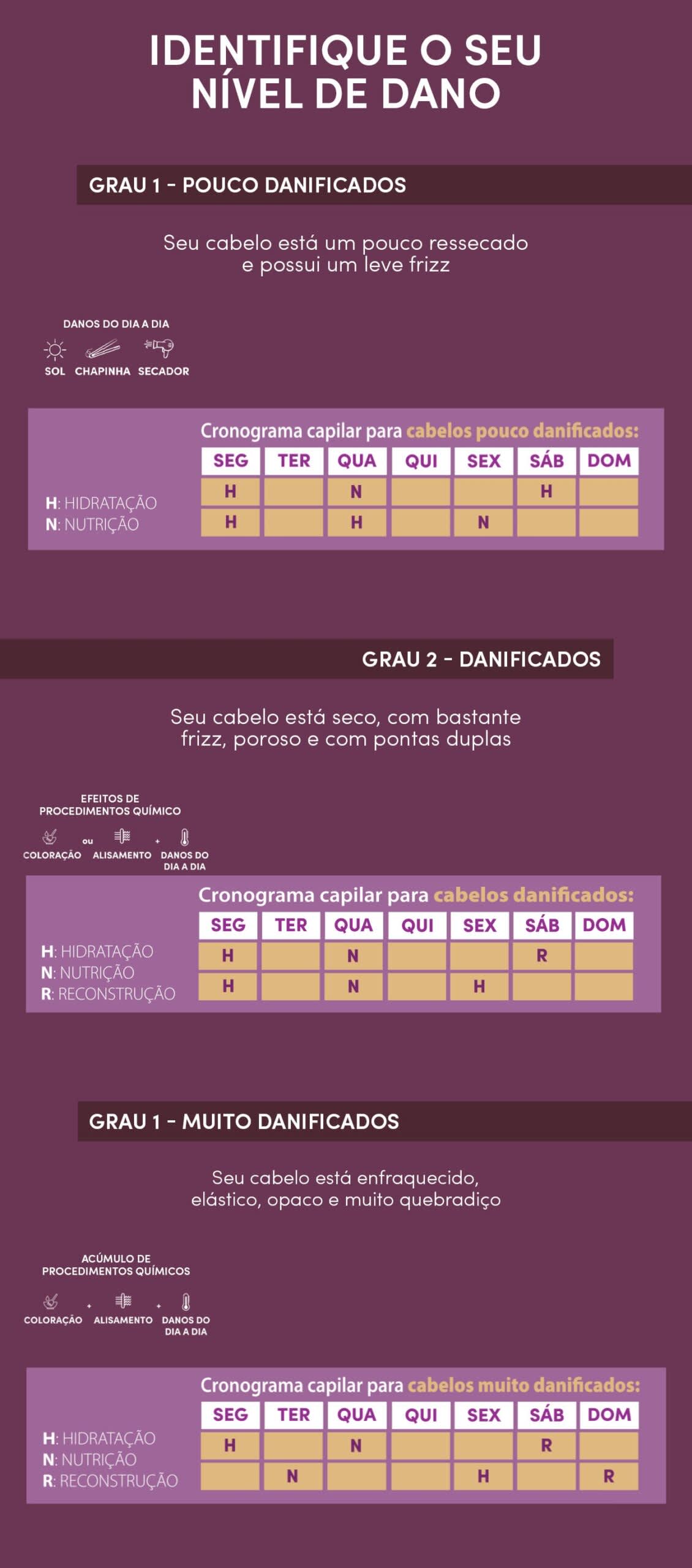 Identifique o seu nível de dano em grau 1 - pouco danificado, grau 2- danificado e grau 3- muito danificado