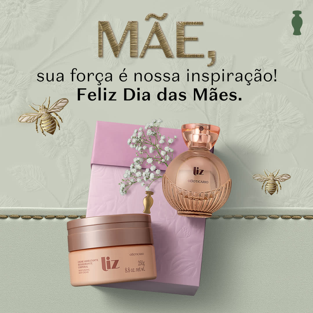 Kit Presente Liz com Mensagem para o Dia das Mães escrito " Mãe, sua força é nossa inspiração! Feliz Dia das Mães."