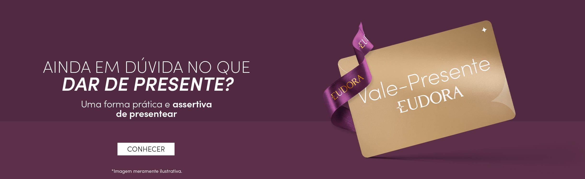 Banner roxo que direciona para a página de Vale-Presente