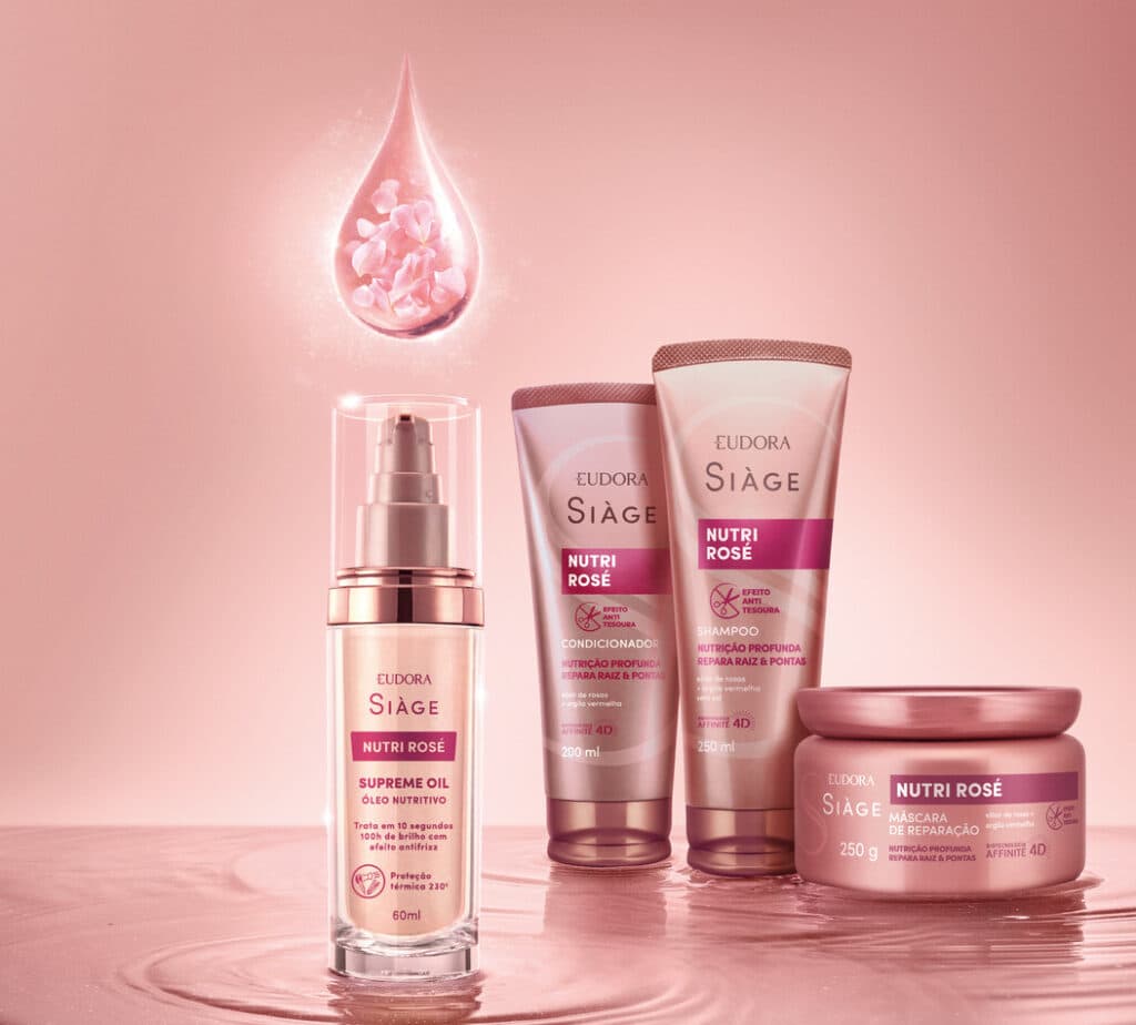 Siàge Nutri Rosé é muito conhecida pelo seu alto poder de nutrição sem pesar nos fios.