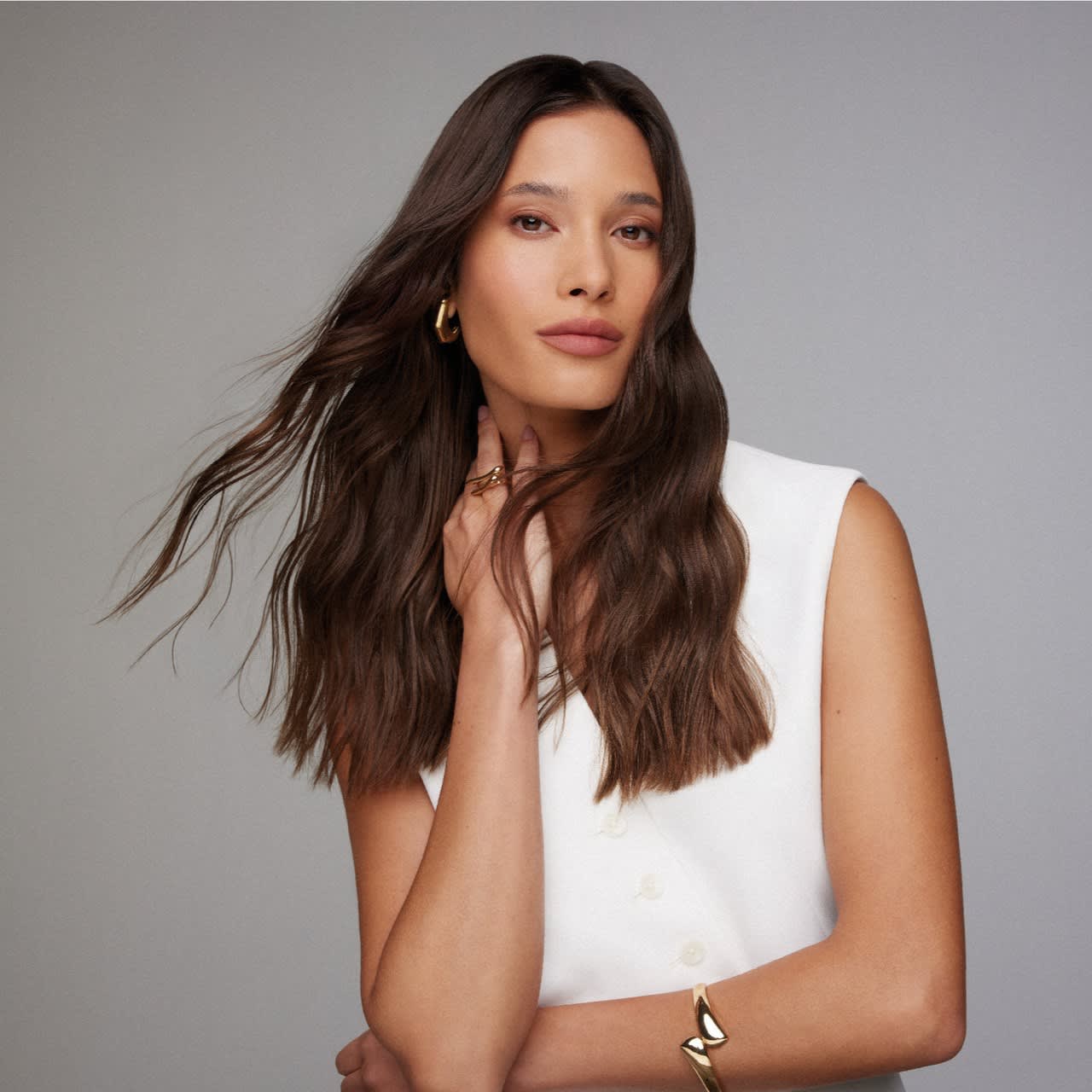 Cor de cabelo morena iluminada