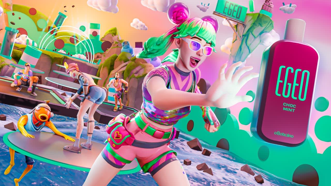 Imagem do mapa Mint Challenge Run dentro do jogo Fortnite