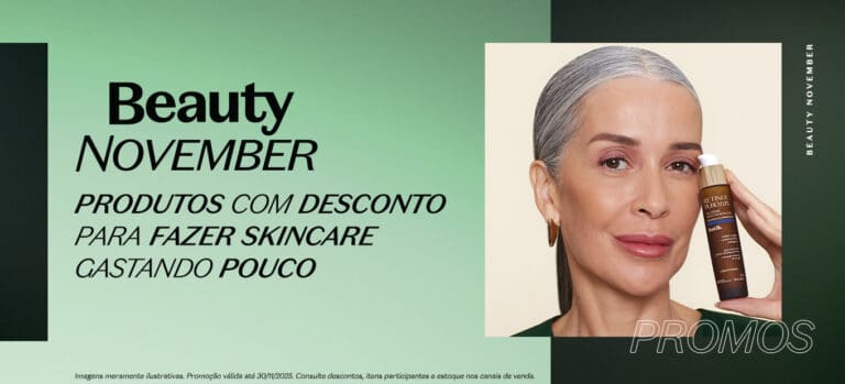 Skincare gastando pouco: produtos com desconto de Beauty November