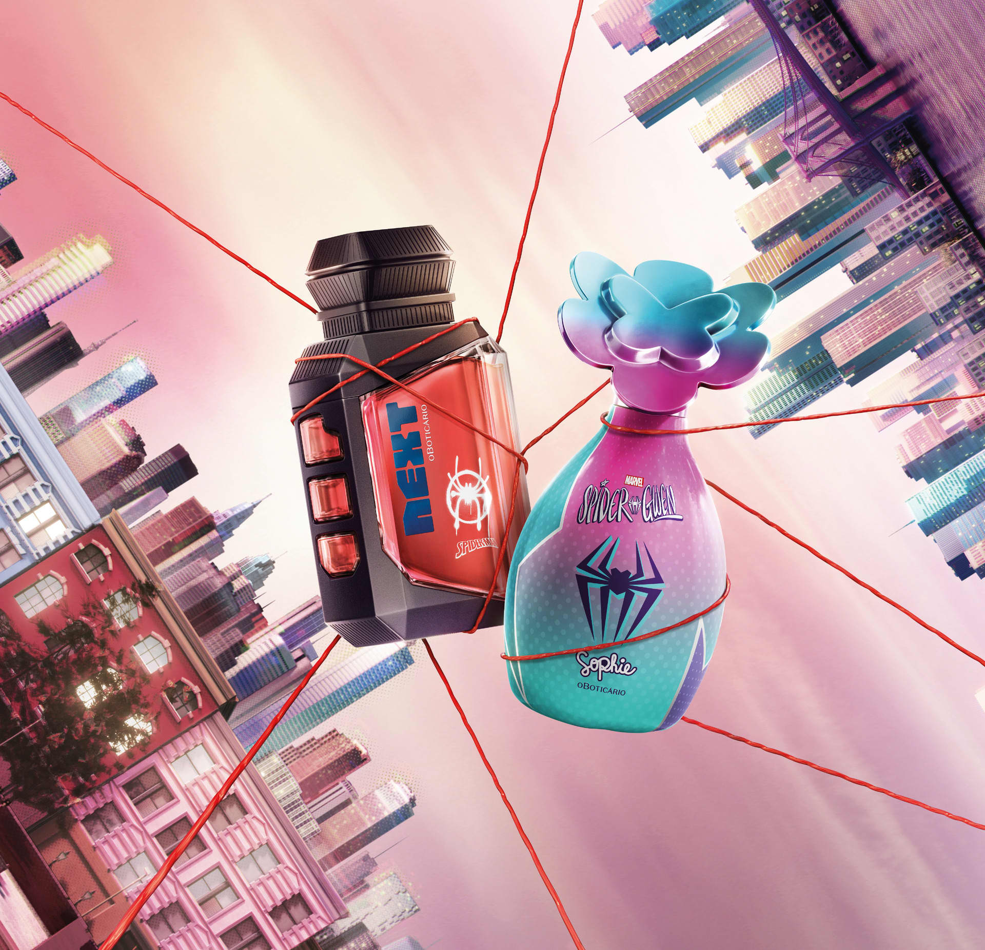 Fragrâncias Sophie e Next Spider-Man e Spider-Gwen