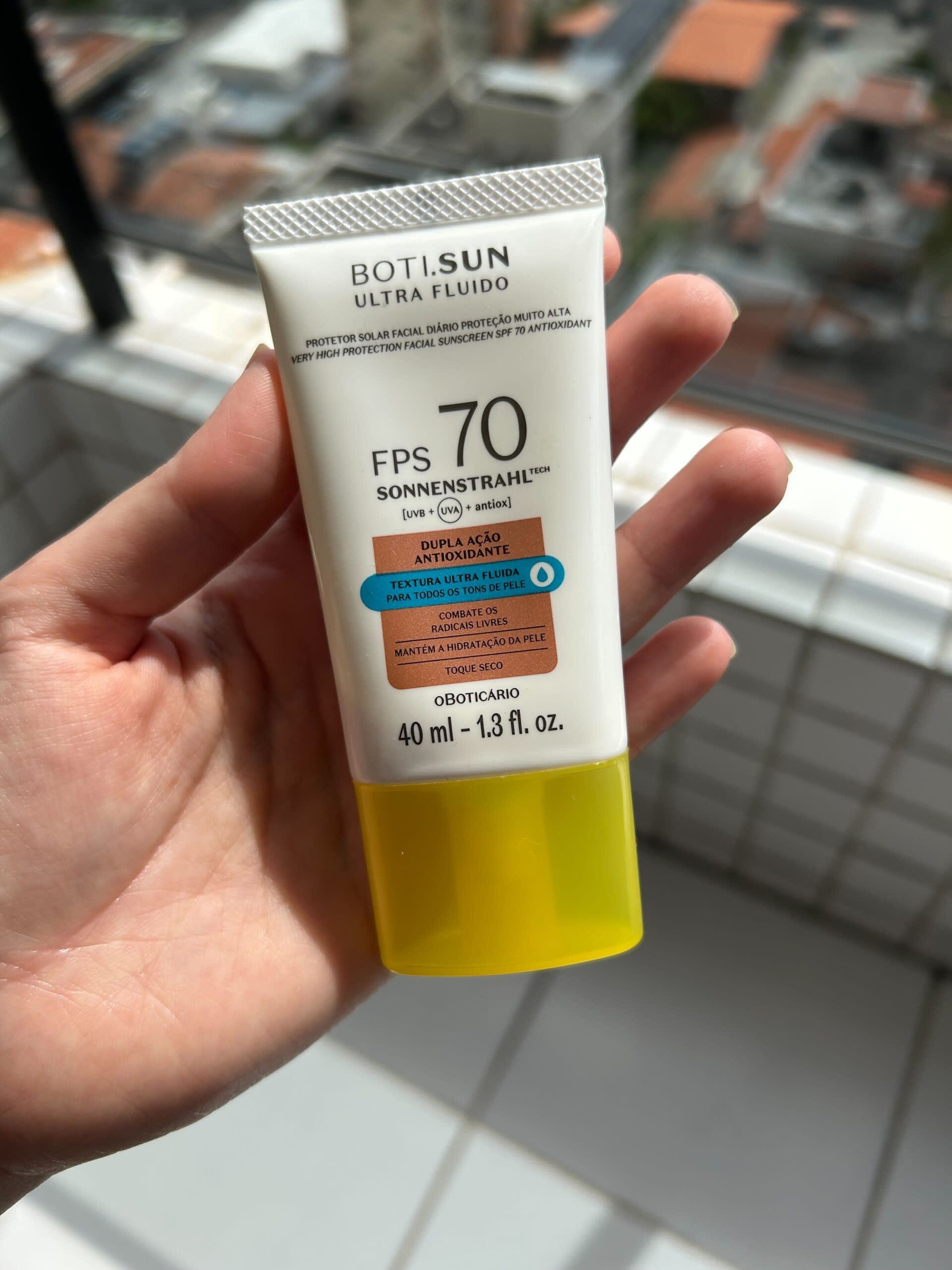 Embalagem do Protetor Solar Antioleosidade Boti.Sun