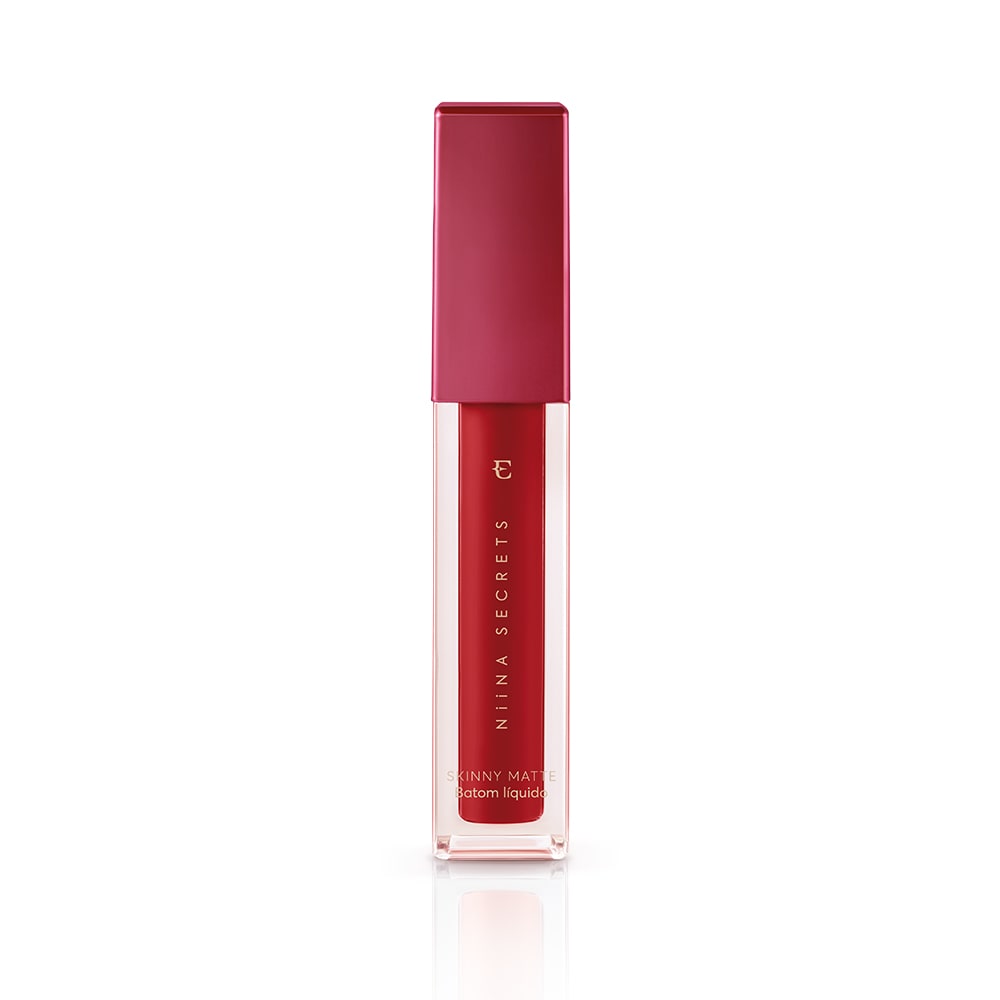 Batom Líquido Niina Secrets Skinny Matte Vermelho Hibisco 4Ml