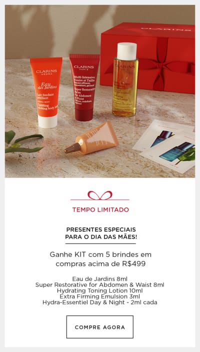 Ganhe kit com 5 brindes acima de R$499