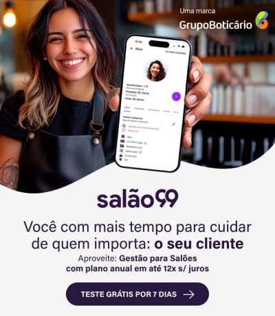 Salão 99 | Você com mais tempo para cuidar de quem importa: o seu cliente. Aproveite: Gestão para salões com plano atual em até 12x s/juros | Teste grátis por 7 dias!