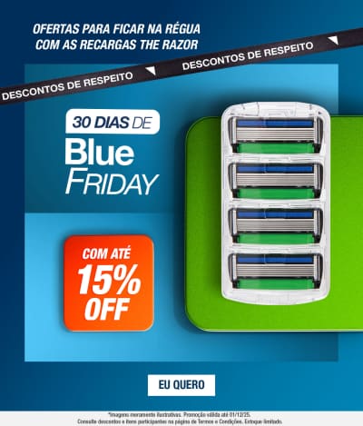 o banner destaca desconto da Blue Friday de 15% off em lâminas da marca Dr. Jones.