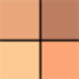 A imagem mostra o pó solto de Givenchy. É uma caixa preta elegante, com o logotipo da marca em relevo na tampa superior. A caixa é retangular e possui uma base transparente de acrílico que permite ver as cores em tons de ocre e laranja.