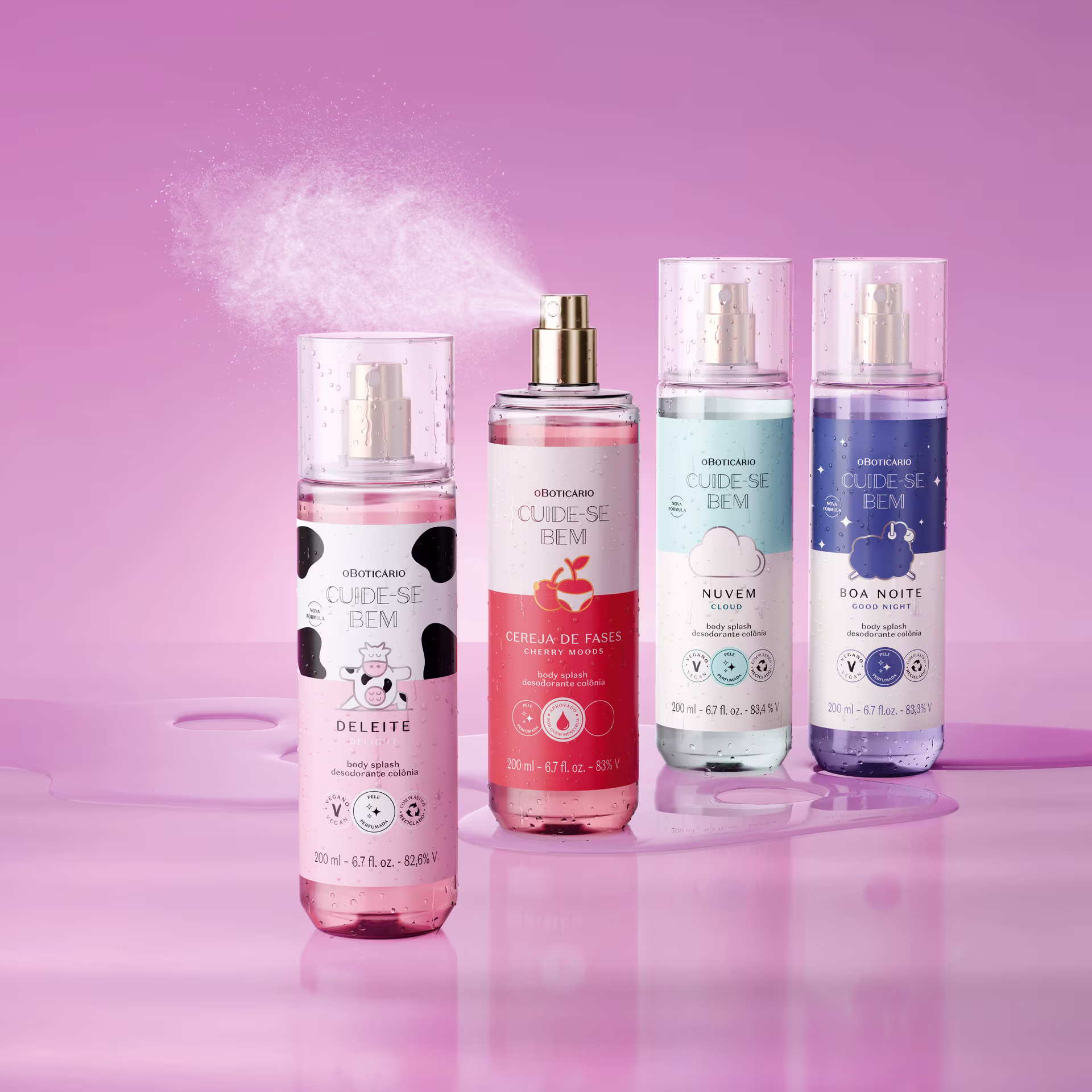 Body splahes da linha Cuide-se Bem