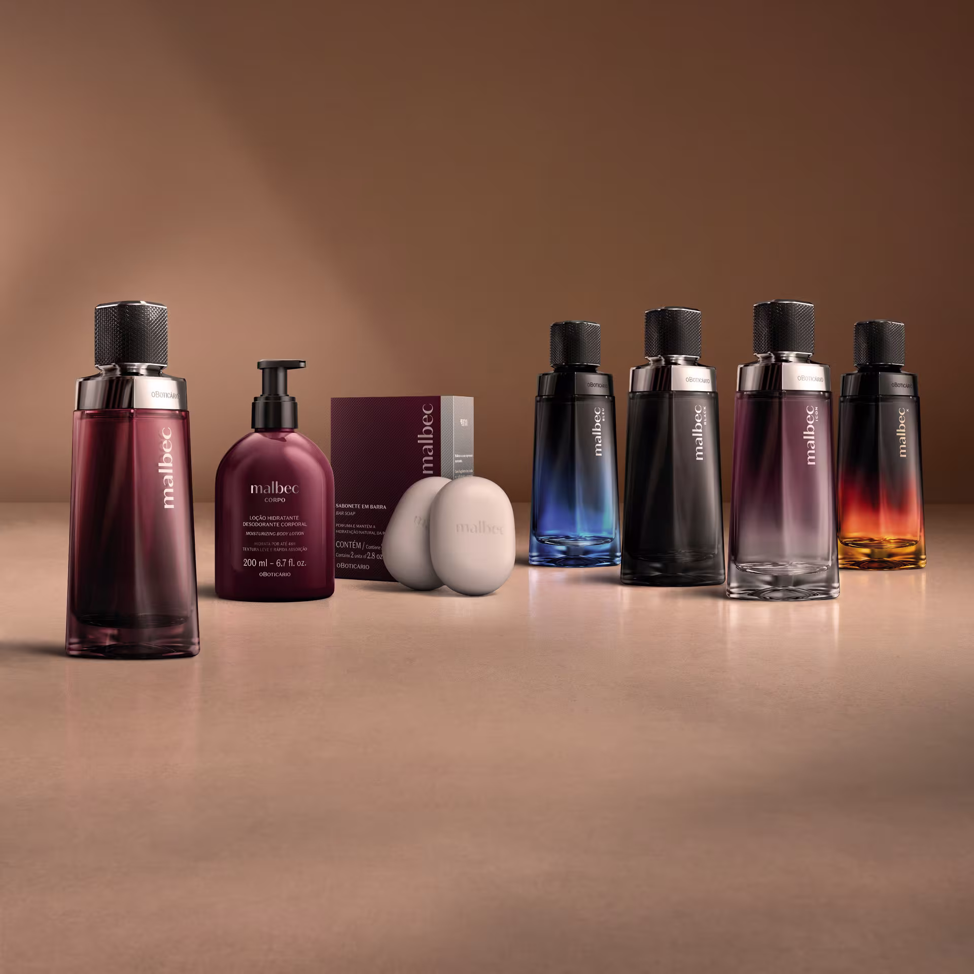 Linha de perfumaria e cuidados Malbec