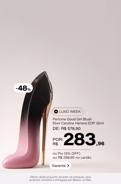 Good Girl Blush Elixir Carolina Herrera Eau De Parfum - Perfume Feminino 30ml De: R$ 578,9 Por: R$ 298,9 Selo: -48% OFF *Vendidos e entregues por Beleza na Web