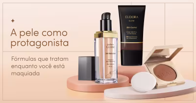 A pele como protagonista. Fórmulas que tratam enquanto você está maquiada.
