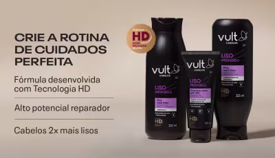 Combo Vult Cabelos Liso Profundo: Shampoo+ Condicionador + Máscara Capilar. Crie a rotina de cuidados perfeita!
