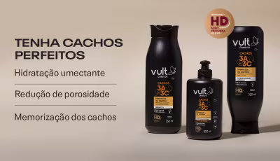Combo Cabelos Cacheados 3A a 3C: Shampoo + Condicionador + Creme para Pentear. Tenha cachos perfeitos. 