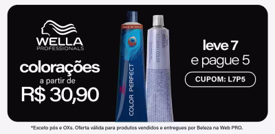 Colorações Wella a partir de R$ 30,90 + Leve 7 unidades e Pague 5 com L7P5.