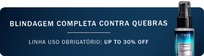 O banner apresenta uma imagem de um frasco de produto com o texto "BLINDAGEM COMPLETA CONTRA QUEBRAS" e "UP TO 30% OFF". 