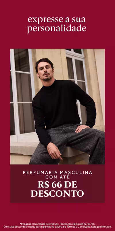 Expresse sua personalidade: perfumaria masculina com até R$66 de desconto
