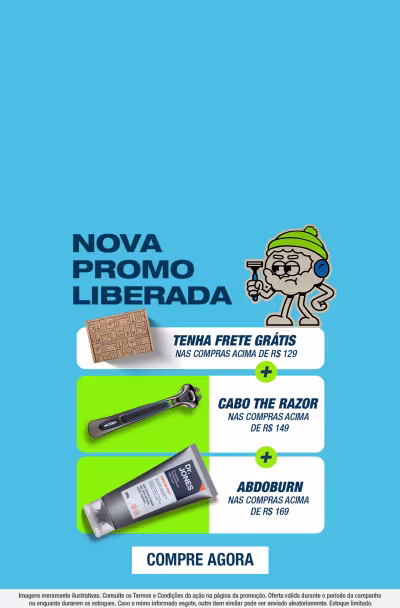 Nova promo liberada!! frete grátis acima de  R$ 129 + cabo acima de R$ 149 + Abdoborn acima de  R$ 169