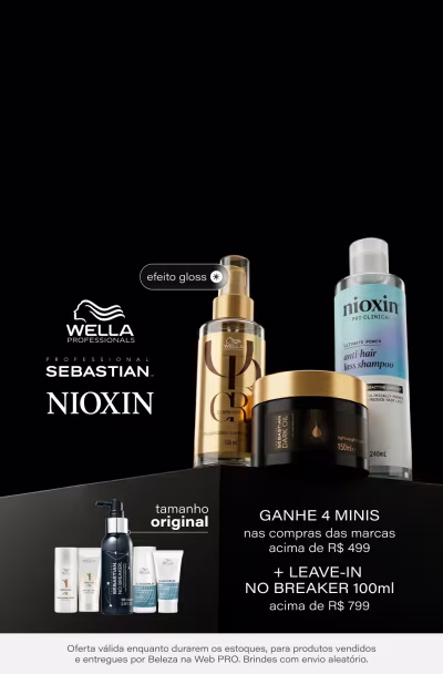 4 minis nas compras das marcas acima de R$ 499 + Leave-in No.Breaker 100ml acima de R$ 799