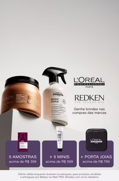 5 brindes acima de R$399 + 5 acima de R$599 + Porta Joias acima de R$799