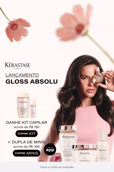 Especial Kérastase - Lançamento Gloss Absolu: Ganhe kit capilar nas compras acima de R$199 + Ganhe Dupla de minis acima de R$399 só no app. *Vendidos e entregues por Beleza na Web. *Envio aleatório.