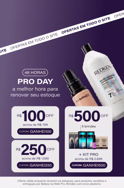 PRO DAY | A melhor hora para renovar seu estoque! | Ganhe R$100 OFF acima de R$799 com GANHEI100 ou R$250 OFF acima de R$1599 com GANHEI250 ou R$500 + KIT PRO (5 brindes) acima de R$2699 com GANHEI500.