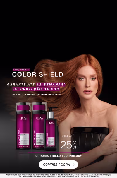 Lançamento Color shield! Garanta até 12 semanas de proteção da cor, prolonga o brilho intenso do cabelo!