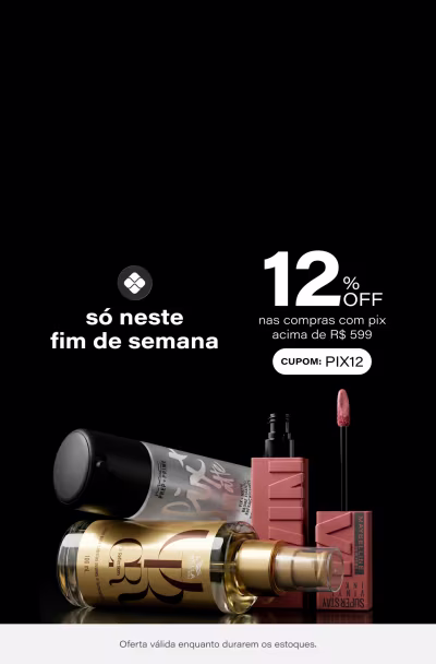 Feriado PRO | Pague com PIX e ganhe 12% OFF extra* nas compras acima de R$599 com PIX12. *Com exceção de Truss.