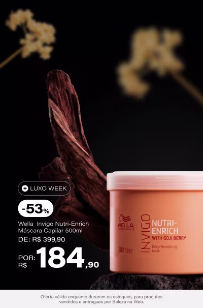 Wella Professionals Invigo Nutri-Enrich - Máscara Capilar 500ml De: R$ 399,9 Por: R$ 184,9 Selo: 53% OFF *Vendidos e entregues por Beleza na Web