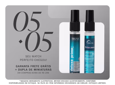 O banner apresenta o texto destacando a data "05.05" e texto de frete grátis + dupla de minis em compras acima de R$299!