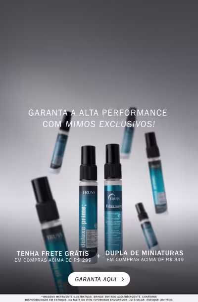 O banner convidaa garantir mimos exclusivos, comunicando frete grátis acima de R$ 299 + dupla de minis acima de R$ 349.