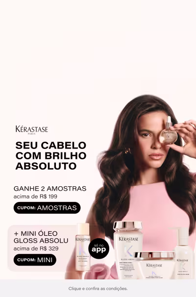 Especial Kérastase - Gloss Absolu: Ganhe dupla de amostras nas compras acima de R$199 + Ganhe Mini Gloss Absolu acima de R$329 só no app * Envio aleatório